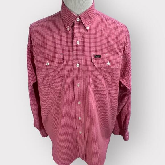 Ralph Lauren Sportsman Red Plaid Shirt Men Large Western Heritage Long Sleeve - Picture 3 of 11